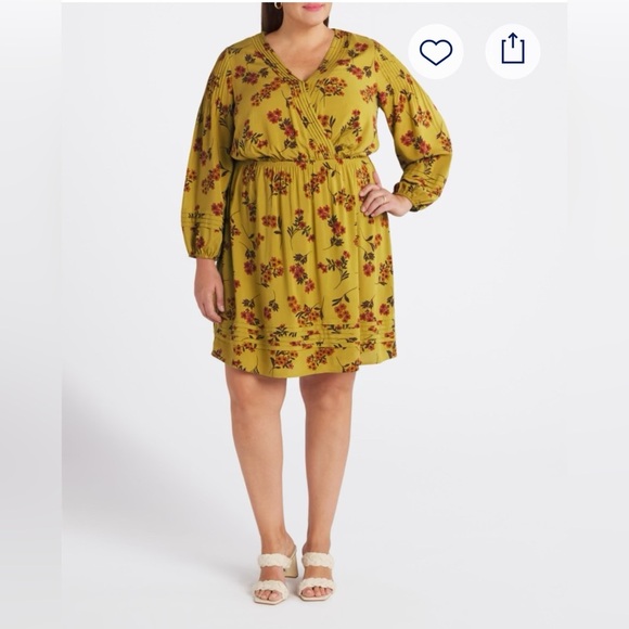 Daniel Rainn Women's Midi Floral Long Sleeve Dress Size 1X - Picture 1 of 6